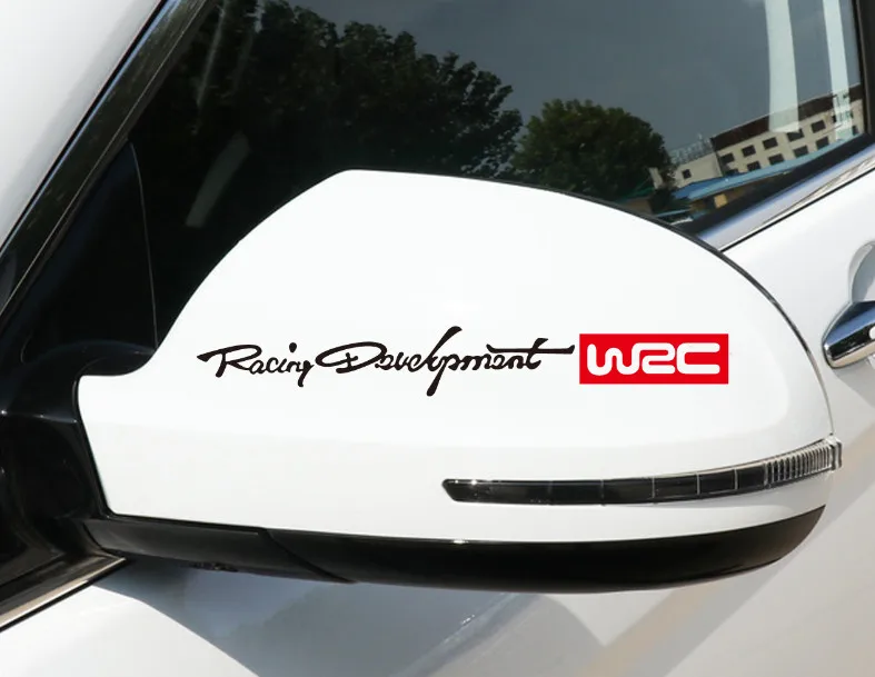 

2pcs car rearview mirror reflective decal car styling sticker WRC Racing Development FIA Creative Decoration