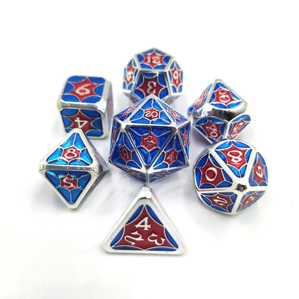 

New dnd dice set 7pcs/Set dados rpg metal polyhedral dice dobbelstenen dados rol dice d6 d8 d10 d12 d20 dadi kości do gry