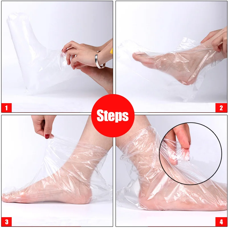 Foot Care Tools 100pcs PE Plastic Transprent Disposable Foot Bags Detox