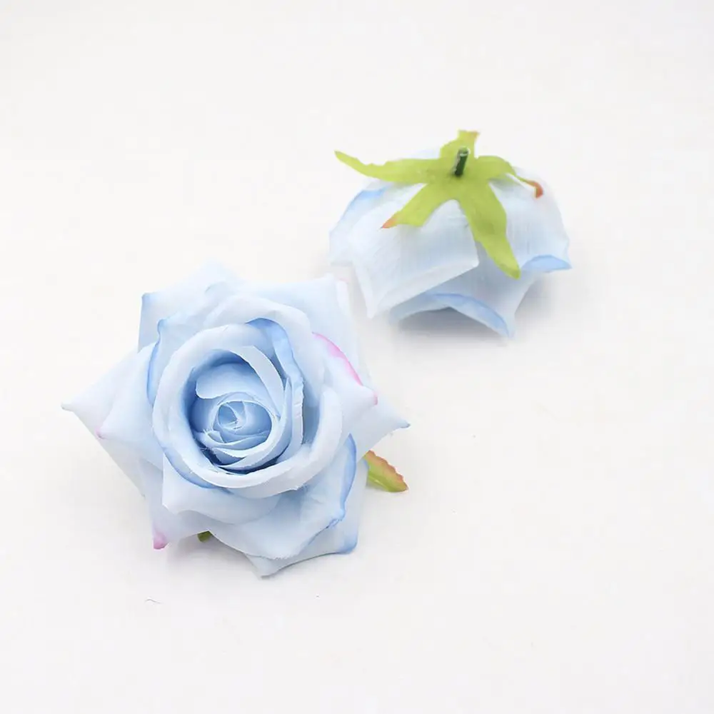 

4Pcs 10cm Artificial Rose Flower Head DIY Wedding Holiday Showcase Room Decor DIY Vivid No Fading Party Decor various colors