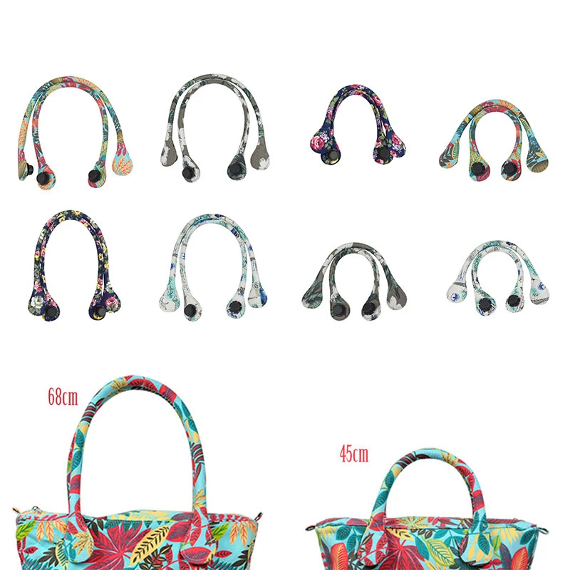 

Bag Strap Handle for Obag Round Canvas Totes Flower Printing DIY Replacement Accessories For Lady Shoulder Handbag Strap Belt