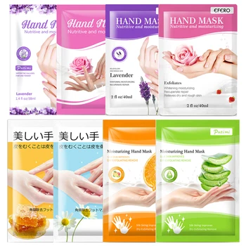 

8Packs Exfoliating Hand Mask Hand Care Moisturizing Spa Gloves Whitening Hand Cream Lavender/ Camomile Dead Skin Remover Cream