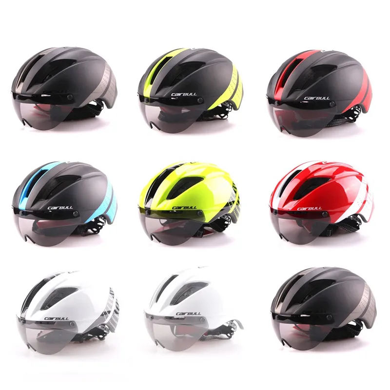 CAIRBULL, 3 линзы, Aero, велосипедный шлем, для шоссейного велосипеда, спортивные защитные шлемы, для верховой езды, для мужчин, для пробного времени, велосипедные очки, шлем, зеленый, M, L