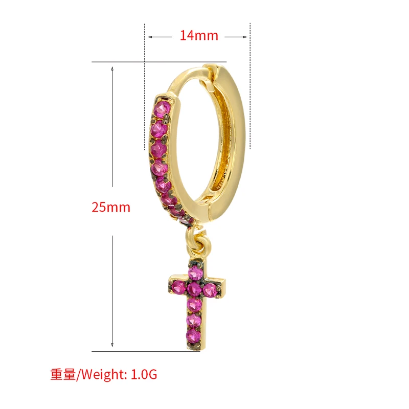 ZHUKOU 2021 NEW Gold/Silver color small hoop Earrings crystal mini cross hoop earrings for women Fashion jewelry wholesale VE355 ZHUKOU 2021 NEW Gold/Silver color small hoop Earrings crystal mini cross hoop earrings for women Fashion jewelry wholesale VE355