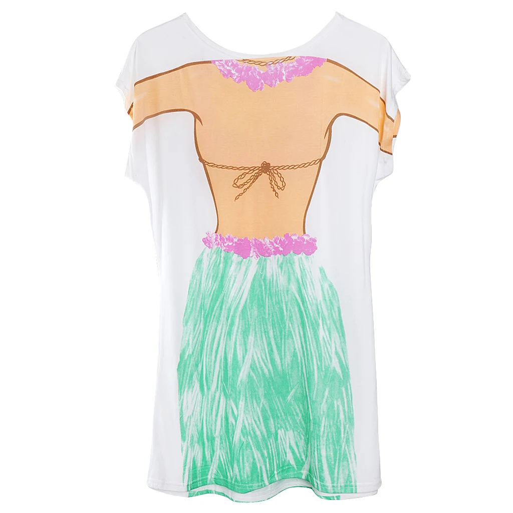 Novelty Young Girl 3d Print T-shirt Women's Fashion Cover-Ups Swimwear Bikini Hen Night Pajama Oversize T-Shirt Tee