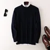 Autumn Winter New 100%Pure Wool Sweater Men's O-Neck Warm Plus Size Pullover Pure Color Loose Cashmere Knit Casual Base Shirt 6