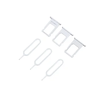 

3 Pcs SIM Card Tray CardSlot Card Holder for iPhone 6 with Cloth Sim Card Remover Eject Pin Silver 4.7"