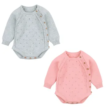 

Baby Princess Infant Jumpsuit Toddler Kid\\'s Autumn Winter Clothing Baby Girls knit Rompers Long Sleeve Wool Knitted Rompers