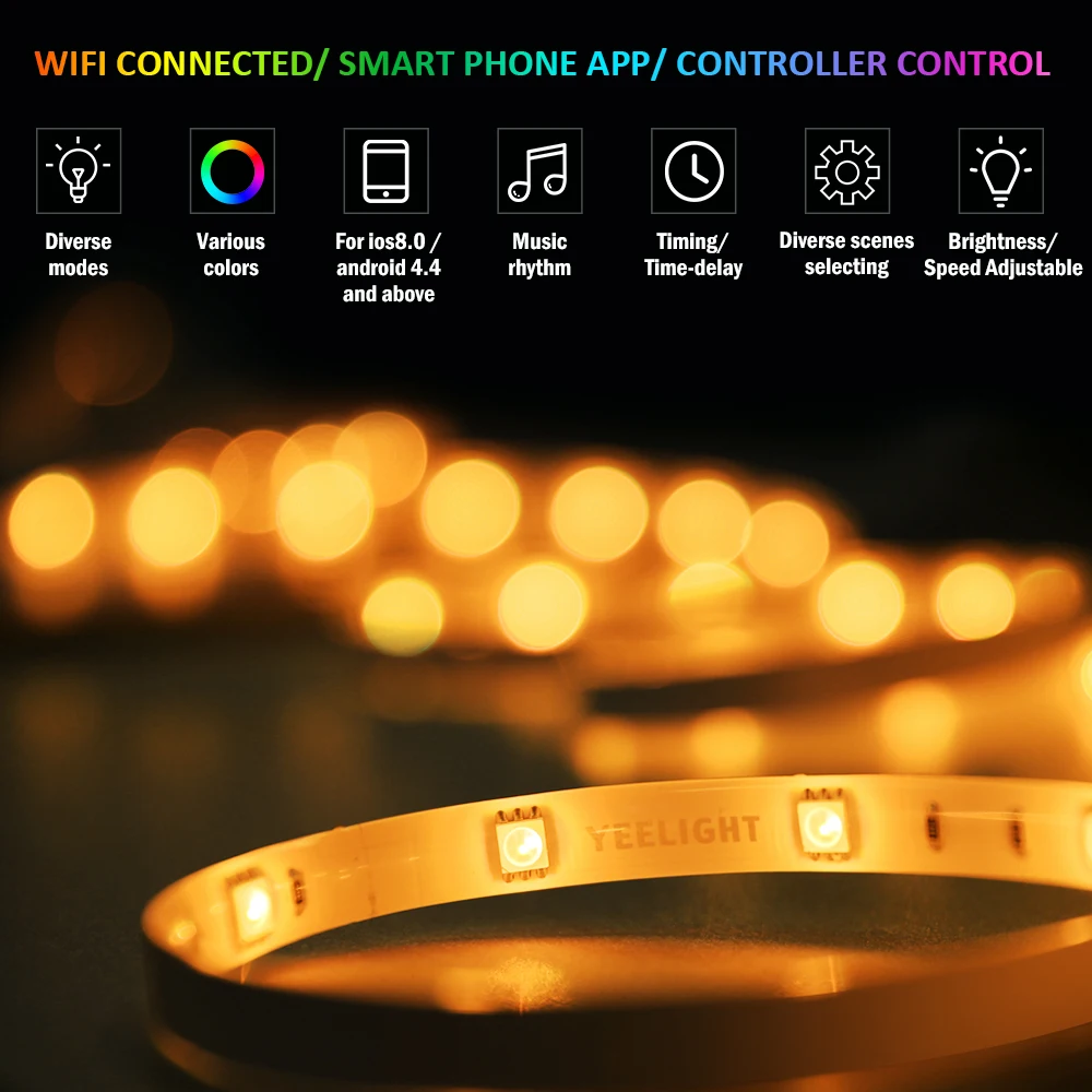 Светодиодная лента Yeelight умное водонепроницаемое украшение с поддержкой Wi Fi и RGB