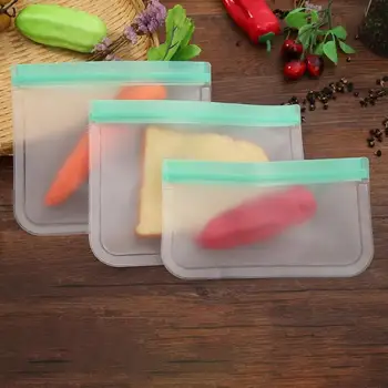 

Silicone Food Storage Containers Leakproof Containers Reusable Stand Up Zip Shut Bag Cup Fresh Bag Food Storage Bag