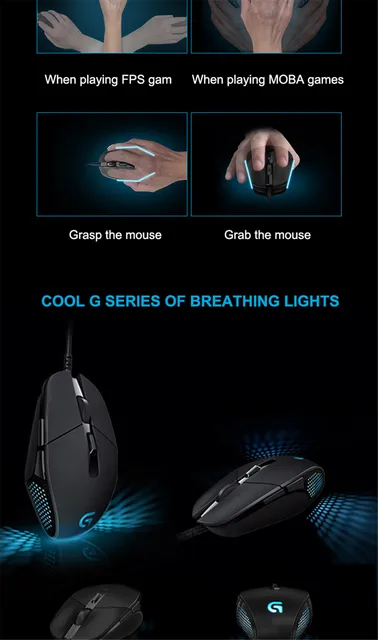 Logitech G302 Wired Gaming Mouse with Breathe Light 4000dpi USB Support  Office Test for PC Game Windows10/8/7 + Free Gift - AliExpress