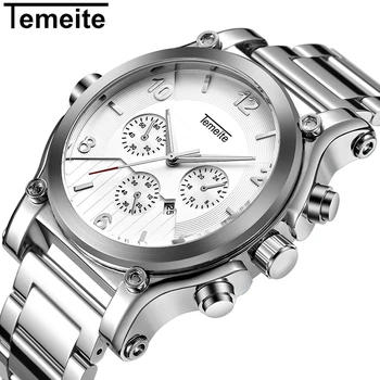 

Temeite New Top Brand Luxury Watches Men Fashion Sports Quartz Watch Male Steel Strap Waterproof Wristwtach Relogio Masculino