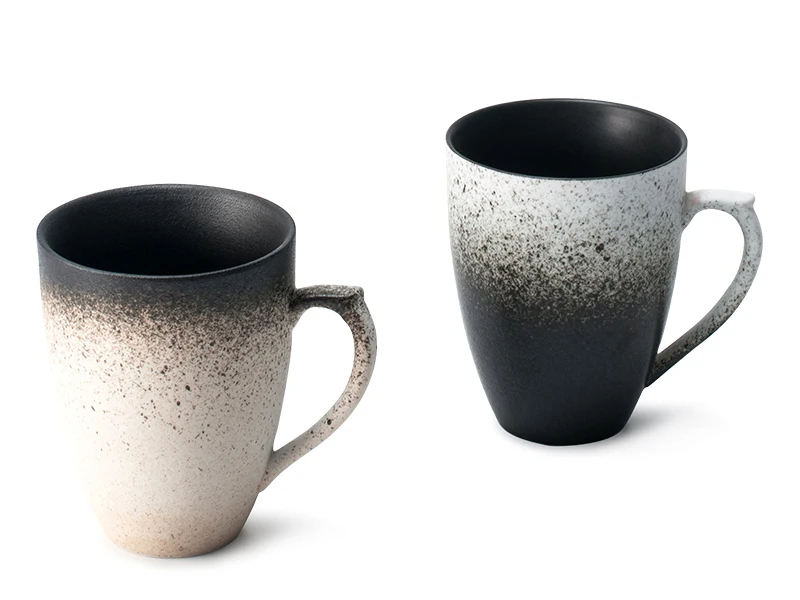1 Piece Coffee Mug 320ml Ceramic Tea Coffee Cup Hand-made Gradient Porcelain Cups & Mugs 2 Colors Creative Couple Cups Drinkware (3)-1