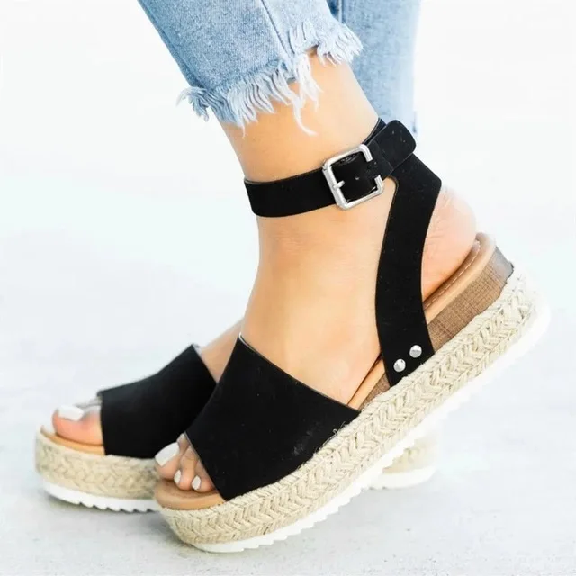 

Large Size Sandals Women's 2019 New Style Europe And America Leopord Pattern Platform Thick Bottomed Fish Mouth WOMEN'S Shoes
