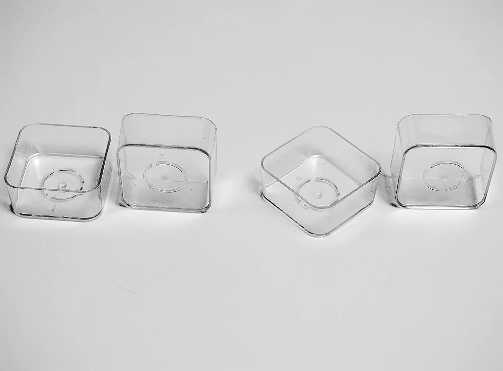 High Transparency  Square shape Tealight Candle Containers 20 pcs For DIY Scented Weddings Candle