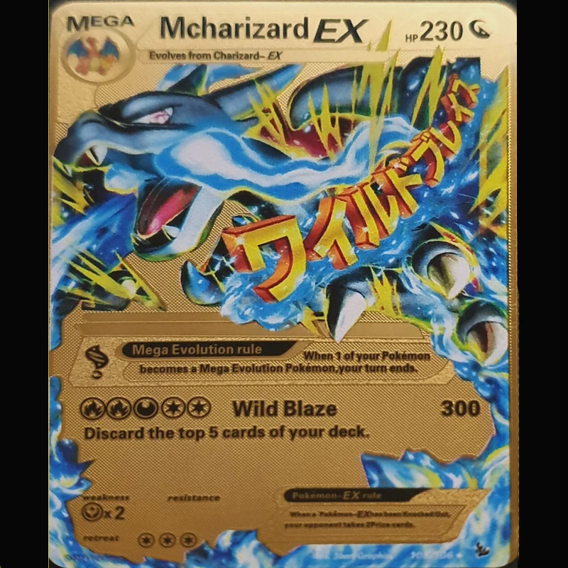Pokemon Cards, золото, металл, GX, EX Card, Чаризард, Пикачу, PTCG, битва, коллекция карт, фигурка, модель, детская игрушка, подарок - Цвет: PHLEX230