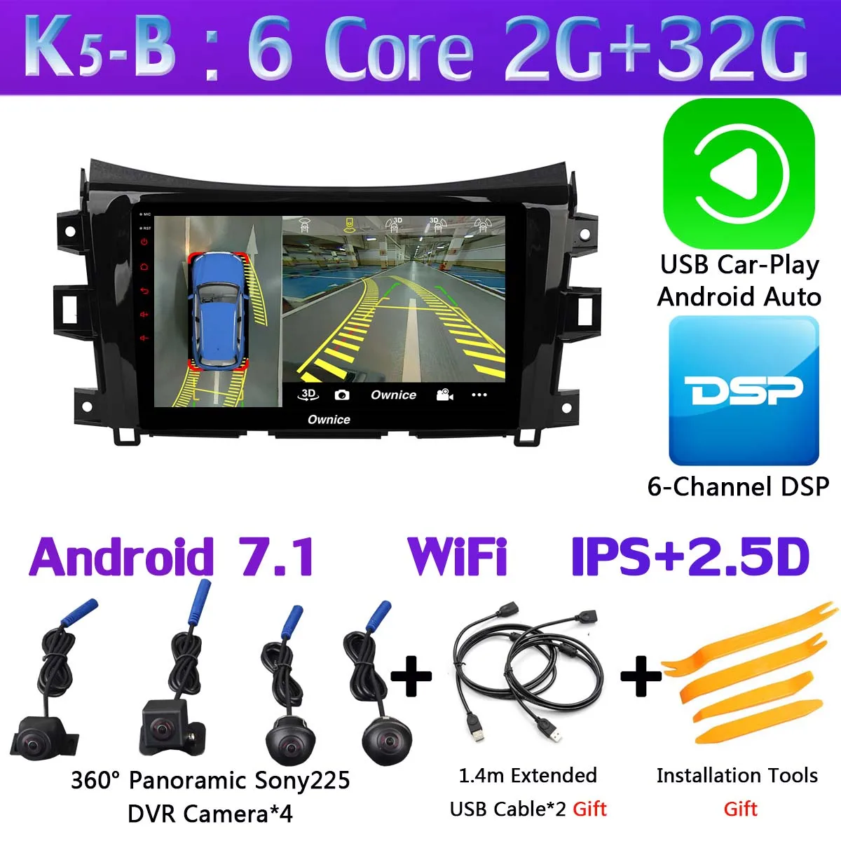 360 ° камера Android 9 4G+ 64G SPDIF DSP Авто CarPlay Автомобильный мультимедийный плеер gps Радио для Nissan Navara NP300 terra Renault Alaskan - Цвет: K5-B-CarPlay