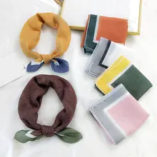 

2021 Summer New 58cm Large Square Scarf Satin Turban Scarf Ladies Printed Silk Scarf Shawl Wholesale Customization
