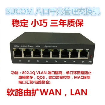 

8 Port 1000M Management Gigabit Switch WEB Network Management Vlan Isolation Mirror Sink Expand Wan Multicast