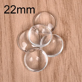 

20pcs/lot 22mm Transparent Round Cabochons Clear Glass Flat Back for DIY Jewelry Making Handmade Crafts