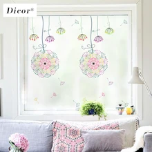 Цветной Одуванчик декоративная наклейка на окна пленка «замороженное стекло» украшения для комнаты девочки непрозрачная пленка для окна непрозрачная без клея
