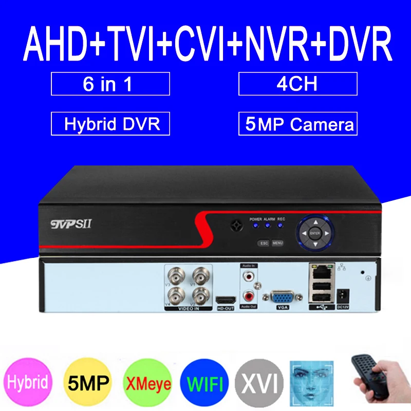 Красный Панель H.265 + XMeye Hi3520D Auido Распознавание лиц 5MP 4CH 4 канала видео Регистраторы