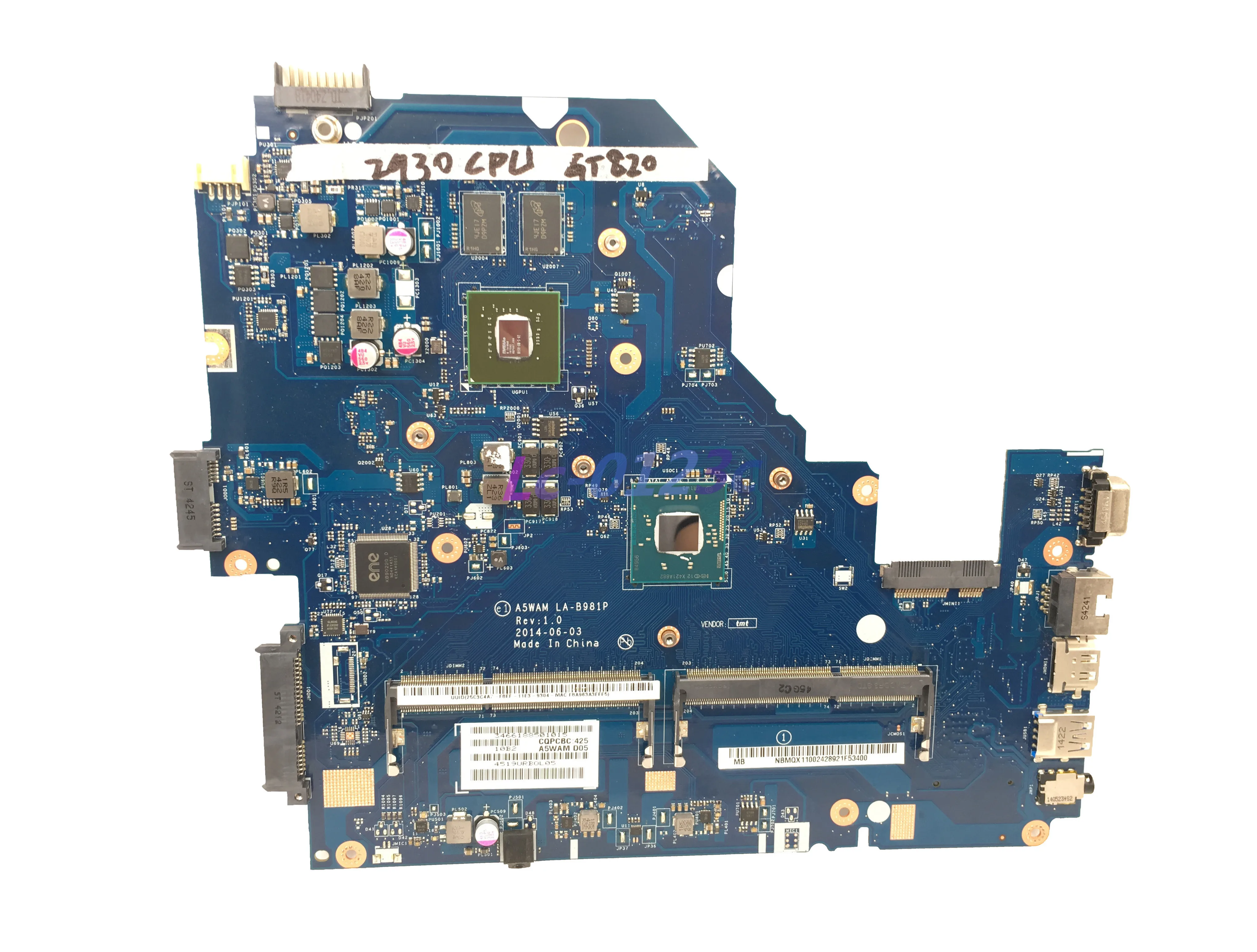 Fulcol для acer aspire E5-511 Материнская плата ноутбука NBMQX11002 A5WAM LA-B981P W/N2930 cpu y 820 M GPU DDR3 |