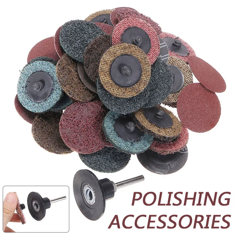 52Pcs 2" Quick Change Sanding Discs Fine Medium Coarse Assorted Disc