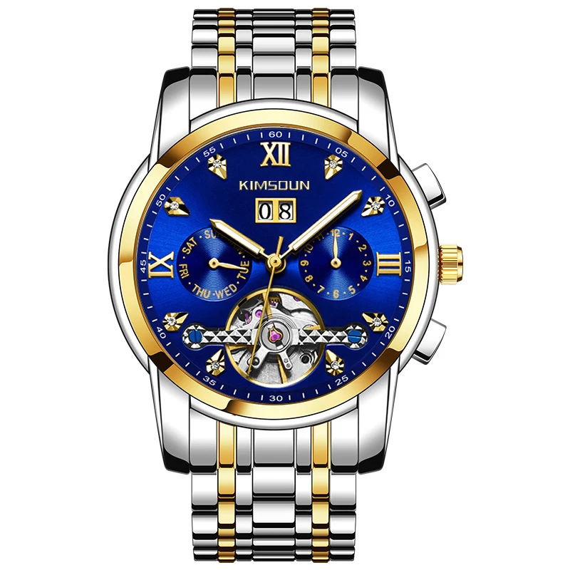 

KIMSDUN Men's Watch 2019 New Diamond-encrusted Automatic Mechanical Watch Waterproof Business Men's Watch Relogio Masculino