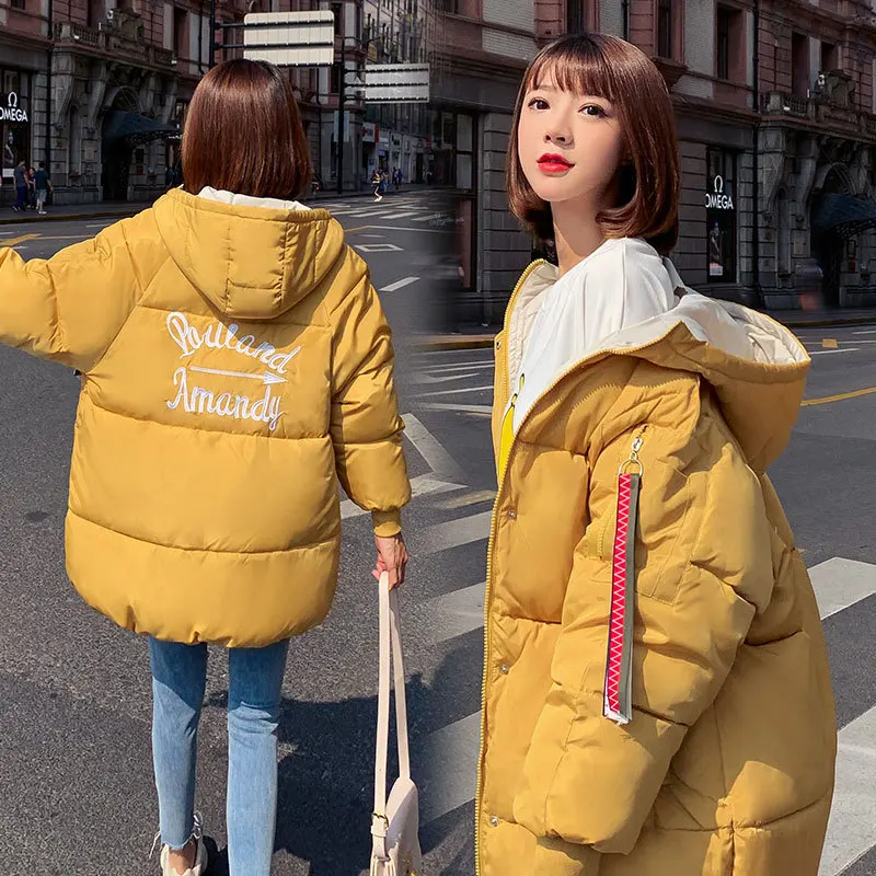 

Cotton-padded Clothes Women's 2019 Winter New Style down Jacket Cotton-padded Clothes Korean-style Slim Fit Stand Collar Thick S
