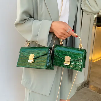 

Foreign style summer texture handbag 2020 New Retro chain shoulder bag French small crocodile pattern messenger bag