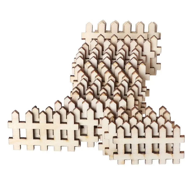 25pcs Cut Wooden Fence Embellishment Shape Craft Wedding Deco Dropship New | Дом и сад