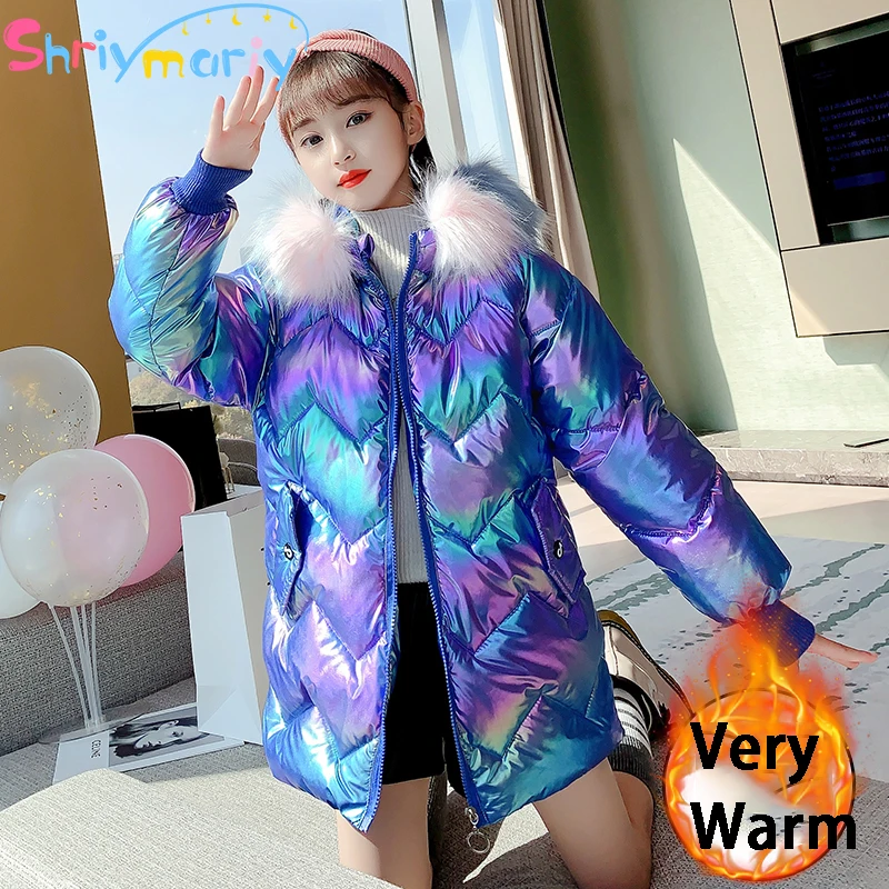 

Shriymariy Fashion Childrenâ€˜s Winter Down Jacket for Girls Girls Winter Warm Outerwear Parka Faux Fur Coat Snowsuit 3-15Y