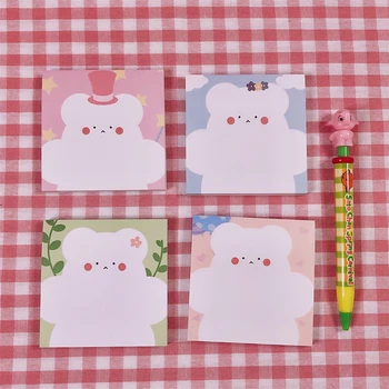 

80Sheets/Lot Kawaii Korean INS Candy Color Bear Memo Pad N Times Sticky Notes Portable Notepad School Office Supply Stationery