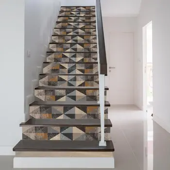 

13Pcs Removable Stairs Sticker Self-Adhesive Ceramic Tiles PVC Stair Decal Vinyl Home Decoration Stickers