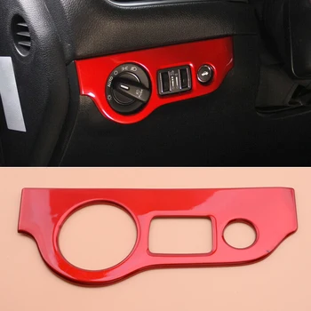 

Red Headlight Switch Button Panel Cover Trim Frame Decoration Sticker Fit For Dodge Challenger Charger 2015 2016 2017 2018 2019