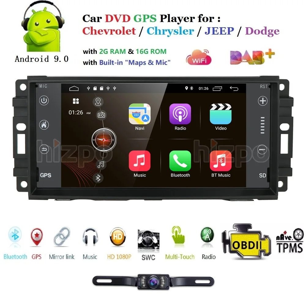 Автомобильный монитор Android 9 0 GPS плеер для Jeep Compass (2009-2011) Патриот Grand Cherokee (2008-2011)
