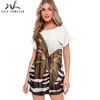 Nice-forever Summer Butterfly Stripes Printed Casual Dresses Shift Loose Women Dress 182 ► Photo 1/5