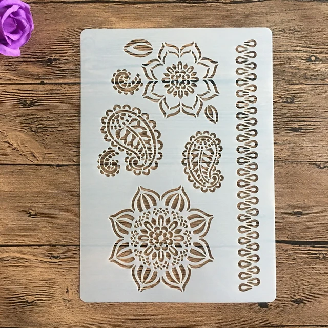 A4 size Flower Wall Painting Stencils Stamp Scrapbook Album Decorative Embossing Craft Paper DIY Flower Label Stencil 753