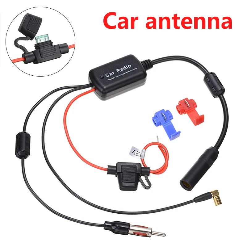 Universal 12V Car Radio FM AM Antenna Signal Amplifier Booster 3