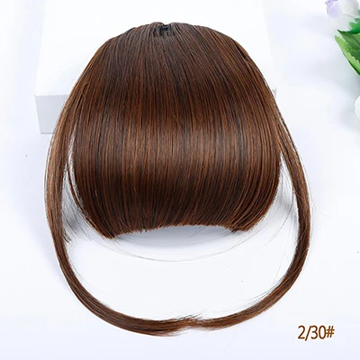 TALANG Neat Front Fringe Clip In  Hair Bangs  Hair Extensions Sweeping Side Blunt Bang Natural Black Brown Hairpieces 30