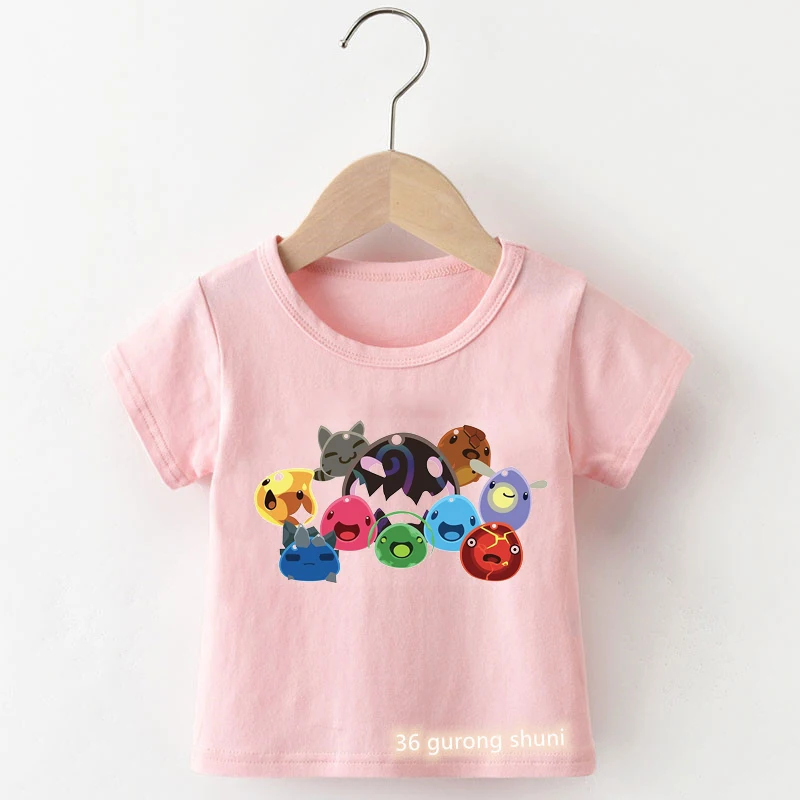 children's t shirt sizes by age	 Kawaii Girls T-Shirt Cute Slime Rancher Cartoon Print Tshirt Fashion Harajuku Kids Tshirt Cute Girls Short Sleeve Tops Wholesale tank top girl cute	