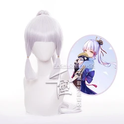 Wig Genshin Impact Ayaka Cosplay Wigs Genshin Impact Cosplay Long Wig Ponytail Heat Resistant Synthetic Hair Game