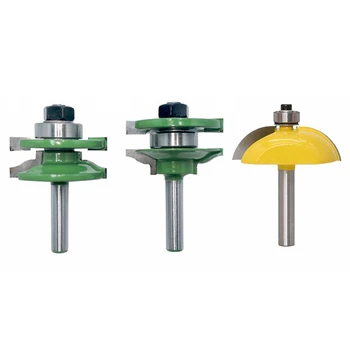 

GTBL 3Pcs 8Mm Shank Door Panel Cutters Raised Panel Cabinet Router Bit Set Woodworking Cutters Milling Cutter for Wood