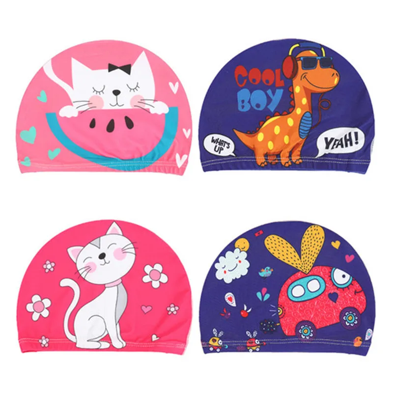 kids fabric swim cap