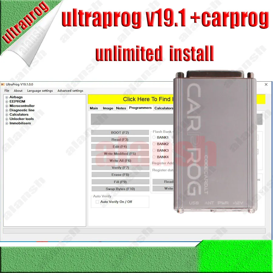 Лидер продаж 2021 программатор UltraProg V19.1 + Carprog неограниченная установка |