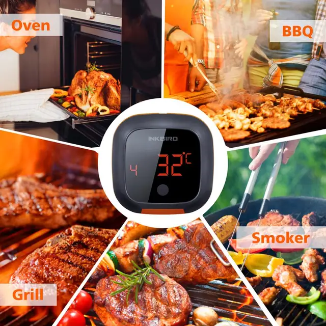 Inkbird Ibt-4Xs Digitális Háztartási Bbq Főzés Hőmérő Húshőmérő Bluetooth Csatlakoztatva Parti Sütő Dohányzásához - Image 6