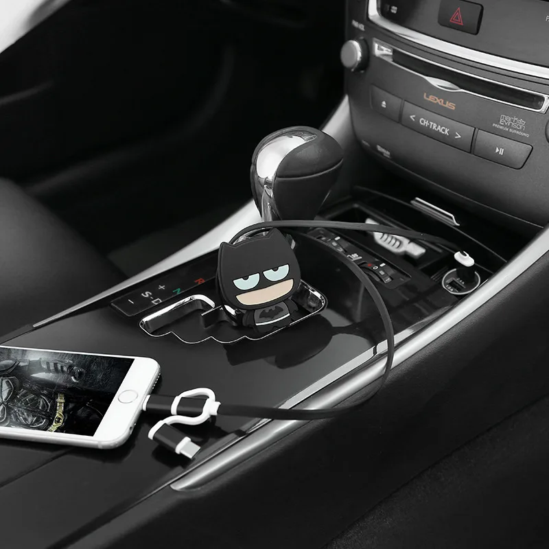 3 в 1 USB кабель для зарядки телефона с супергероями из мультфильмов удлинитель