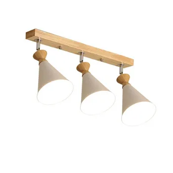 

Lamparas de techo Nordic Wood LED Ceiling Lamp for Bedroom Modern Kitchen Rotating Track Hanging Light Fixture Macarons Hanglamp