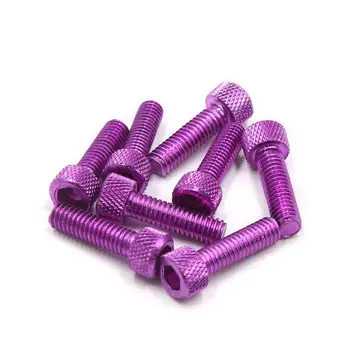 

8 Pcs Universal Purple Metal 6mm Thread Dia Motorcycle Hexagon Bolts Screws